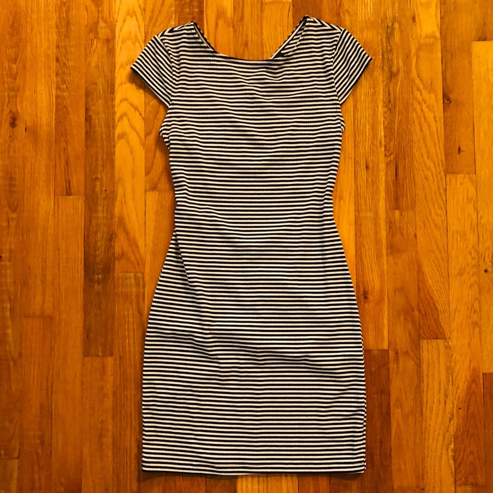 TeezeMe Black & White Stripped Dress